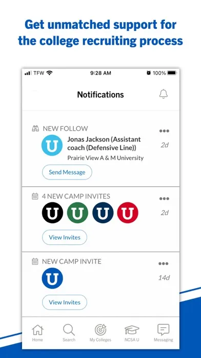 NCSA Athletic Recruiting Ekran Görüntüleri