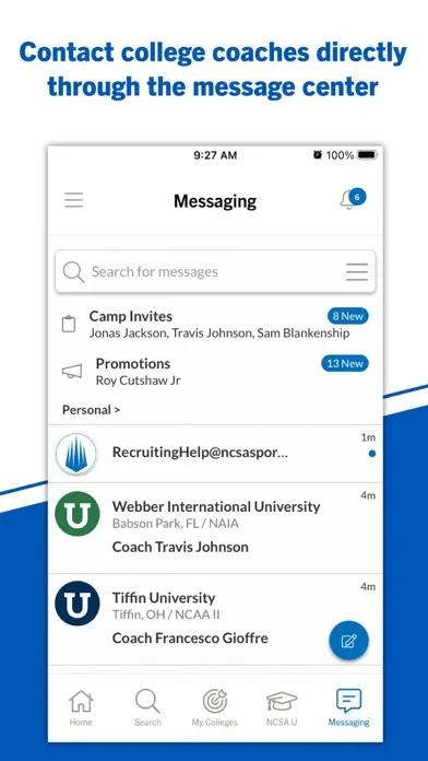 NCSA Athletic Recruiting Ekran Görüntüleri