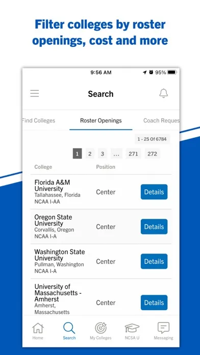 NCSA Athletic Recruiting Ekran Görüntüleri