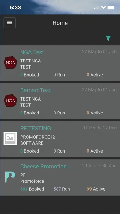 Screenshot di PromoForce Admin