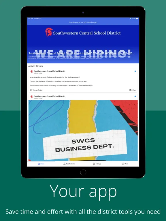 ภาพหน้าจอของ Southwestern CSD Mobile App iPad 