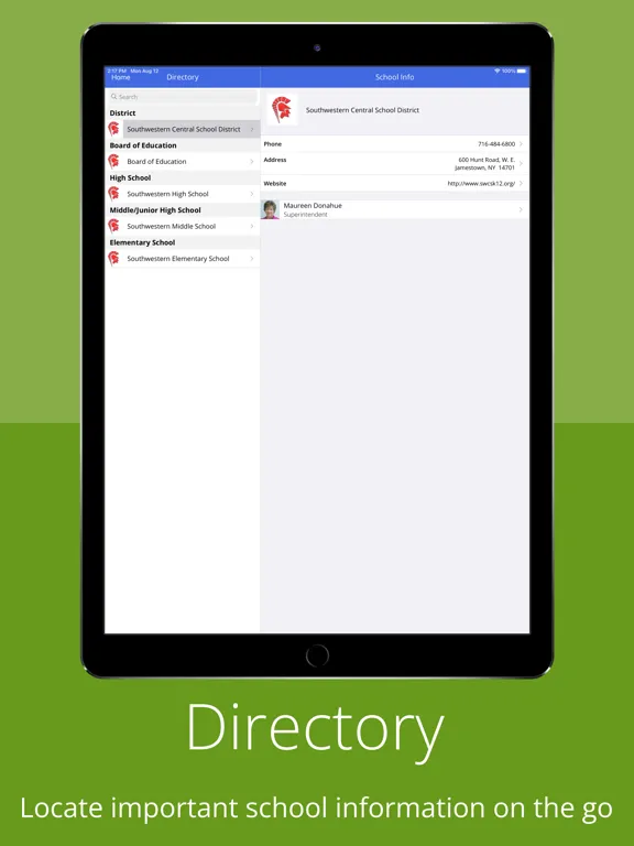 ภาพหน้าจอของ Southwestern CSD Mobile App iPad 