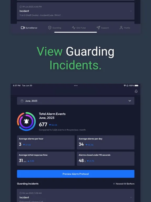 Tangkapan skrin EyeQ Monitoring iPad 