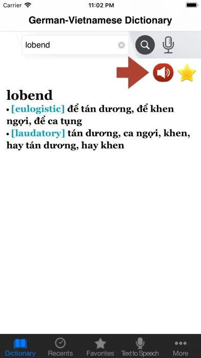Screenshot di German-Vietnamese Dictionary