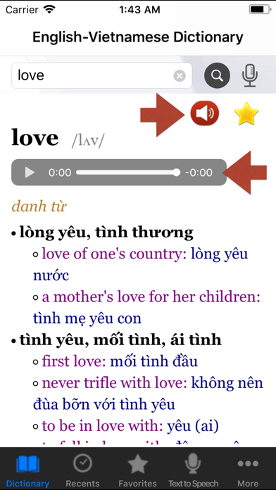 Tangkapan skrin English-Vietnamese Dictionary+
