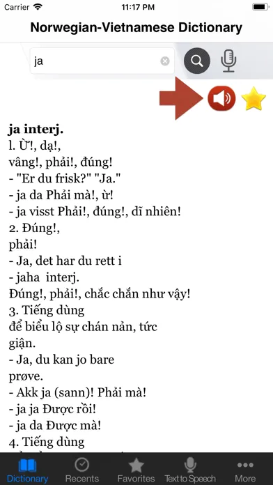 Captures d'écran de Norwegian-Vietnamese Dict. Pro