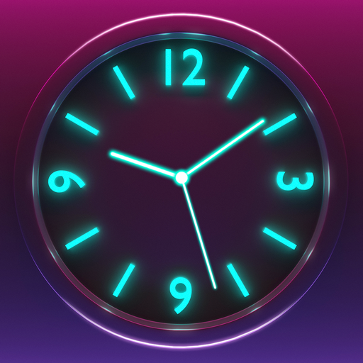 Neon Glow Analog Clock Widget Neon Glow Analog Clock Widget