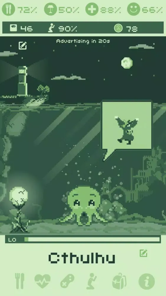 ภาพหน้าจอของ Cthulhu Virtual Pet