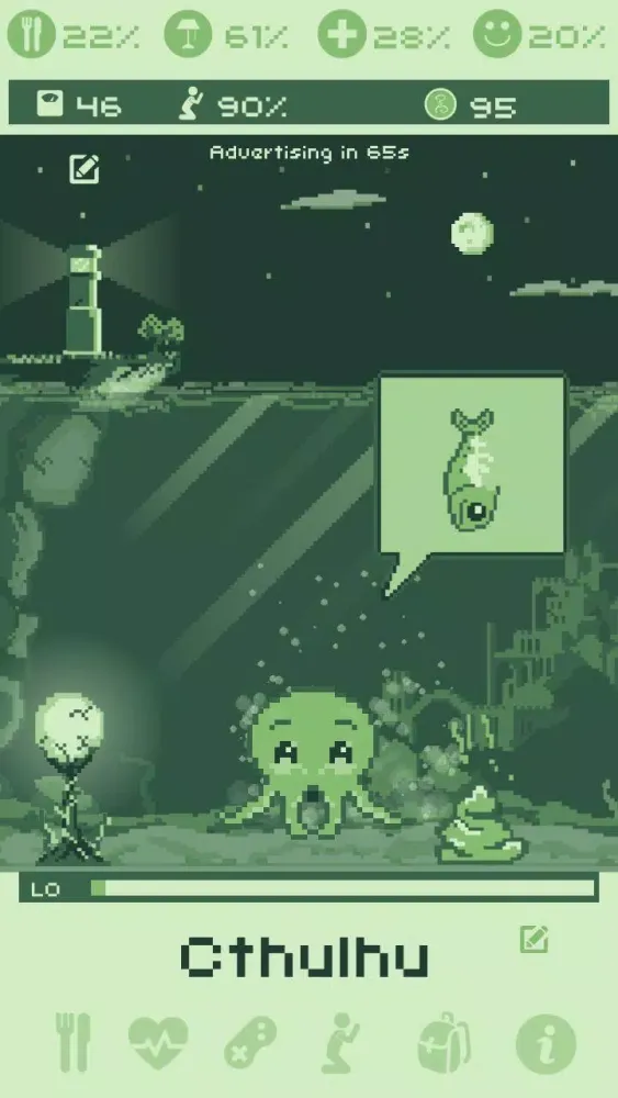 ภาพหน้าจอของ Cthulhu Virtual Pet