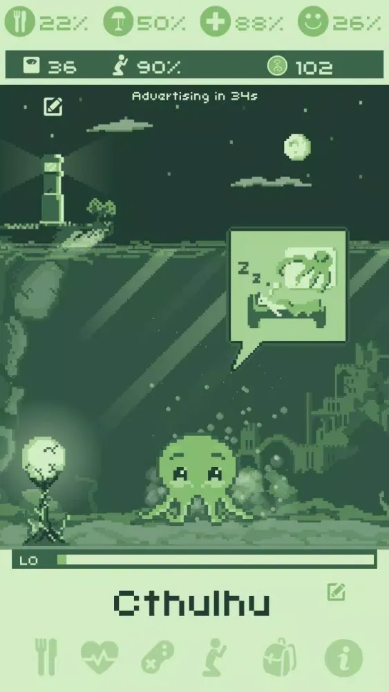 ภาพหน้าจอของ Cthulhu Virtual Pet