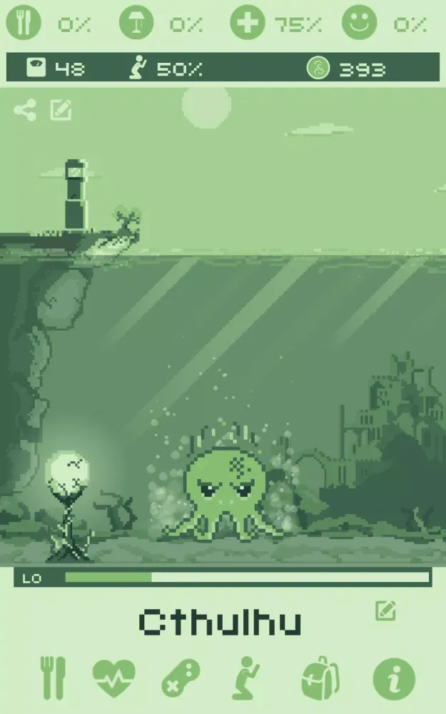 ภาพหน้าจอของ Cthulhu Virtual Pet