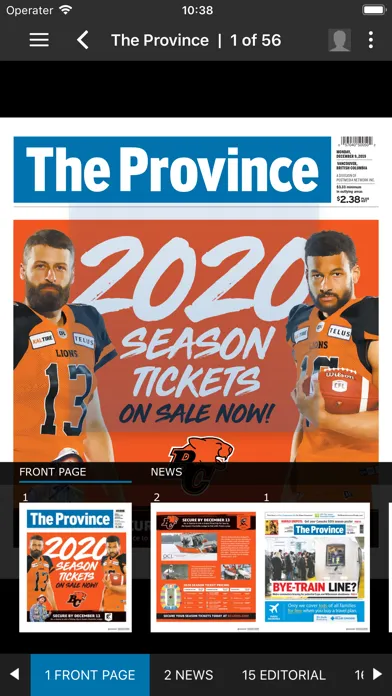 Zrzuty ekranu The Province ePaper
