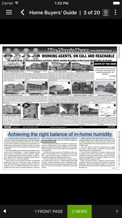 Captures d'écran de The Telegram Home Buyers' Guide