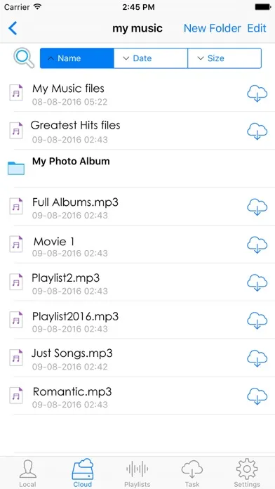 Captures d'écran de Free Mp3 music & video playlist creator and files manager for Dropbox