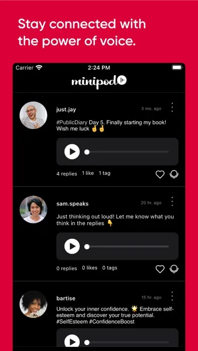 Tangkapan layar Minipod: Speak Your Mind