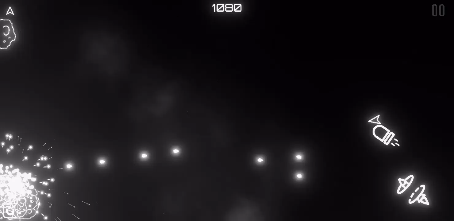 Tangkapan skrin Asteroids Neon