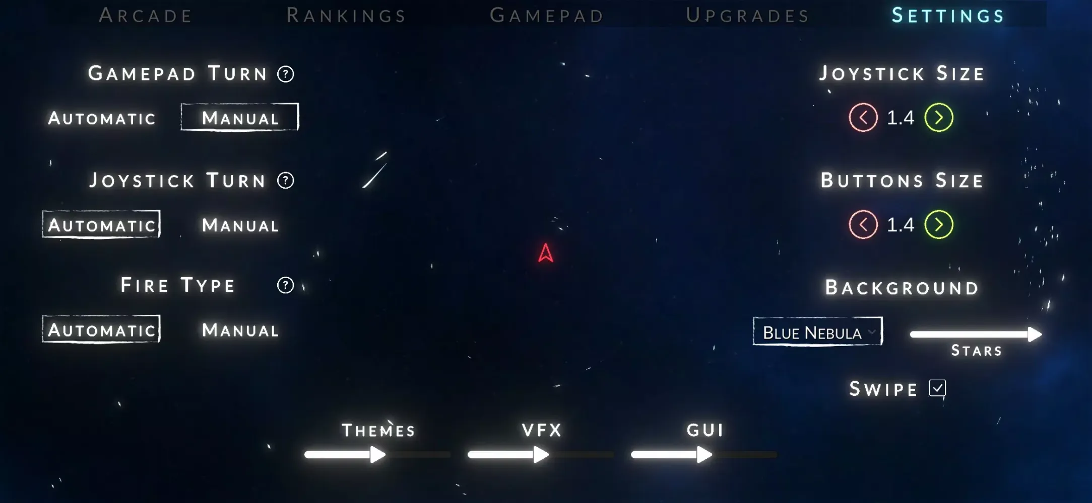 Tangkapan skrin Asteroids Neon