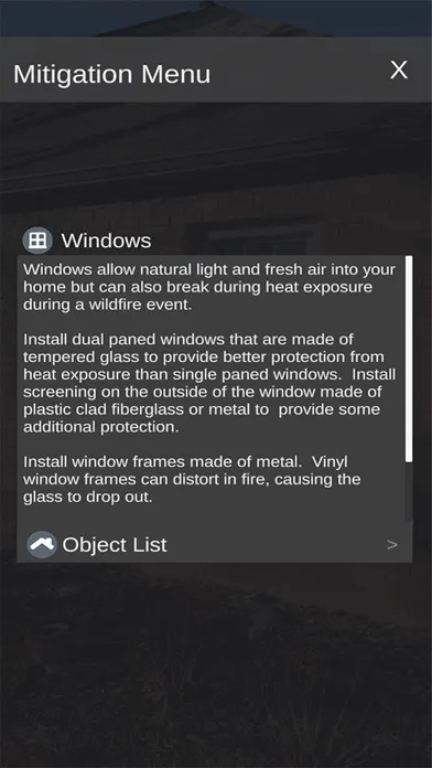 Capturas de tela do Wildfire Home Safety App