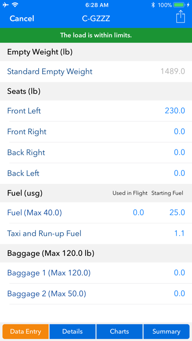 Скриншоты Aircraft Weight and Balance