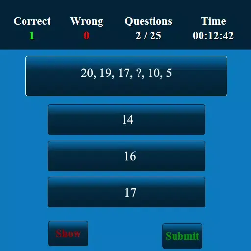 Number Series MCQ Ekran Görüntüleri