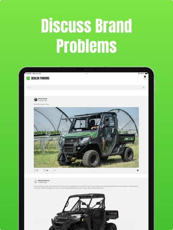 Zrzuty ekranu OPE Dealer Hub iPad 