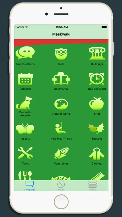 Meskwaki Language App Screenshots