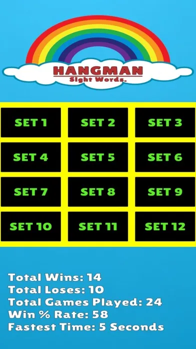 Tangkapan skrin Hangman Sight Words