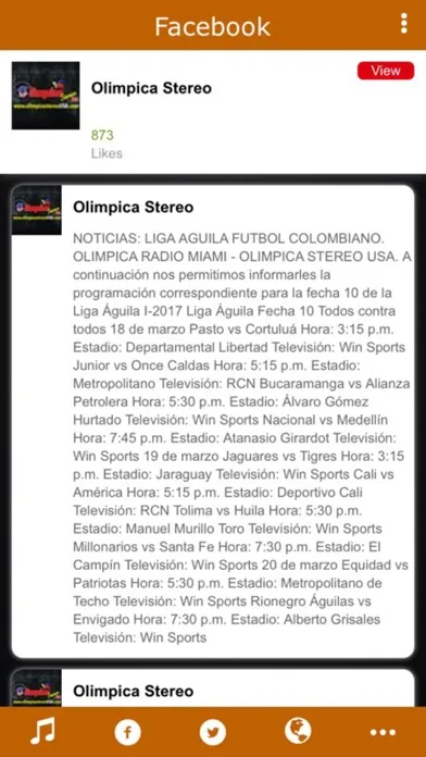 Screenshot di Olimpica Stereo USA