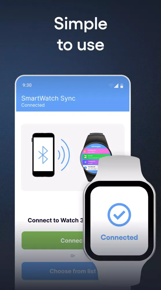 Tangkapan layar SmartWatch & BT Sync Watch App