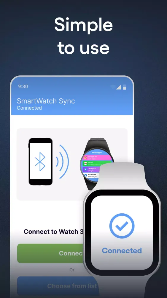 Tangkapan layar SmartWatch & BT Sync Watch App