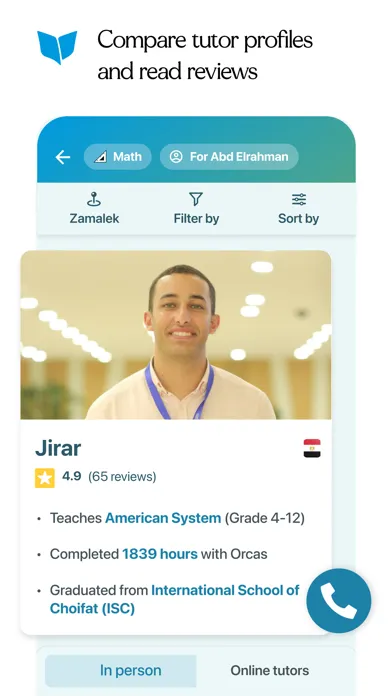Tangkapan skrin Orcas: Private Tutoring