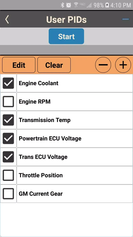 Capturas de pantalla de OS OBD2 Interface
