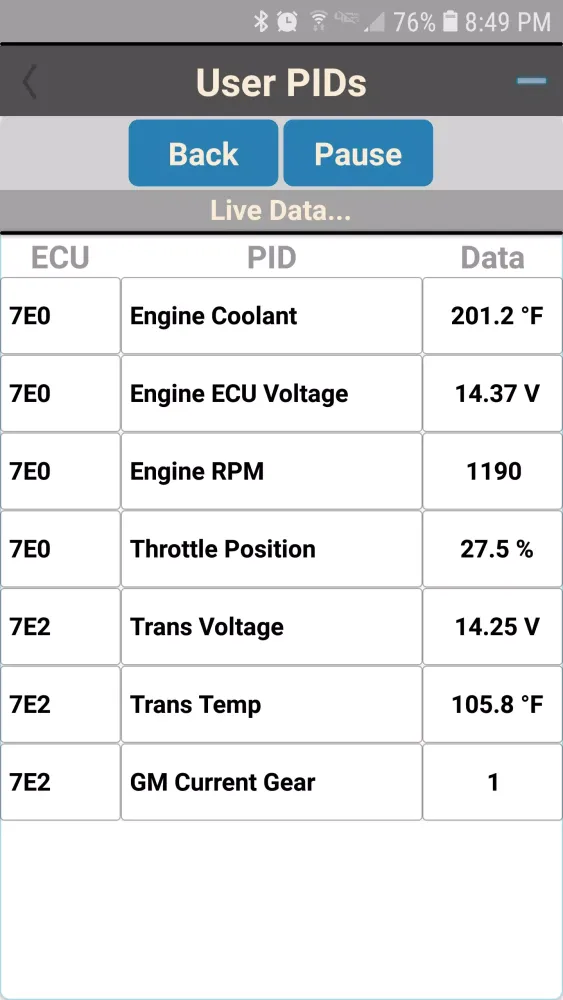 Capturas de pantalla de OS OBD2 Interface