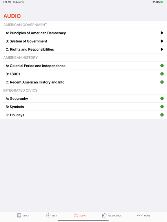 Tangkapan skrin USA Citizen Test iPad 
