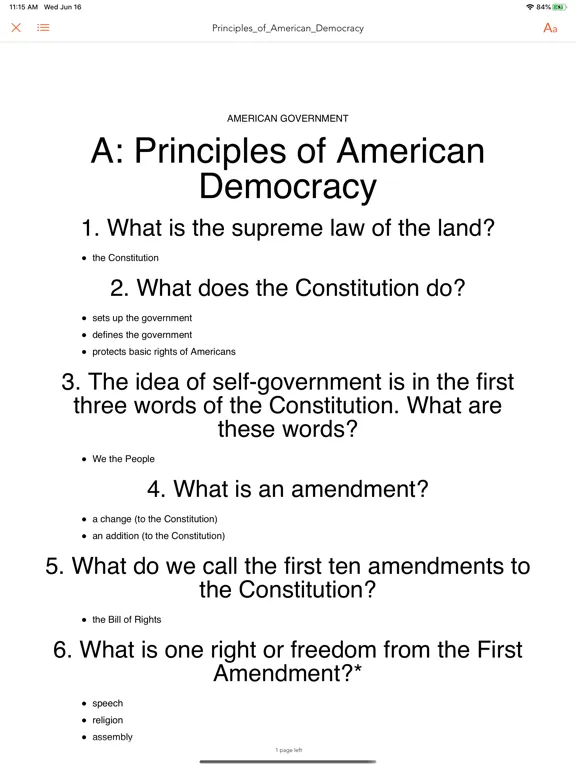 USA Citizen Test iPad  Screenshots