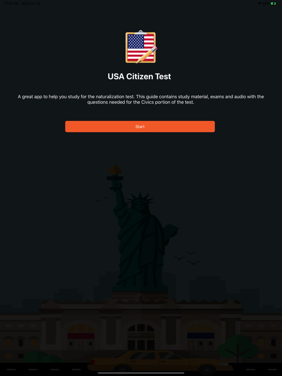 Tangkapan skrin USA Citizen Test iPad 