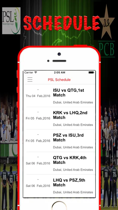Captures d'écran de PSL - Pakistan Super League