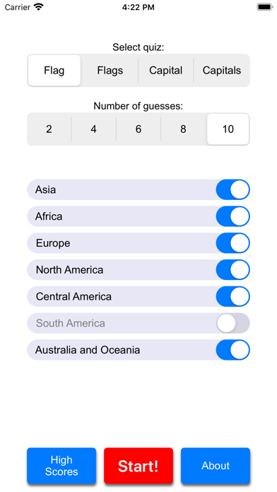 The Countries, Quiz スクリーンショット