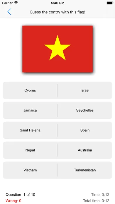 ภาพหน้าจอของ The Countries, Quiz