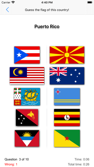 The Countries, Quiz スクリーンショット