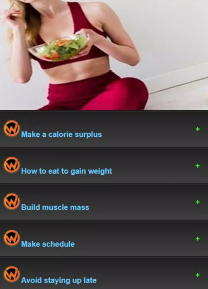 Weight Gain Guide Screenshots