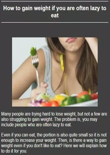 Weight Gain Guide Screenshots