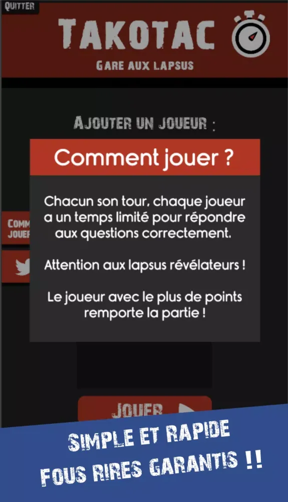 Ảnh chụp màn hình của TAKOTAC - Quiz fun entre amis