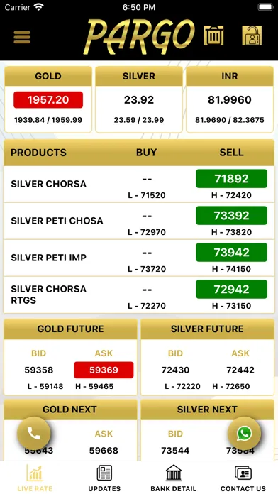 Ảnh chụp màn hình của Pargo Bullion