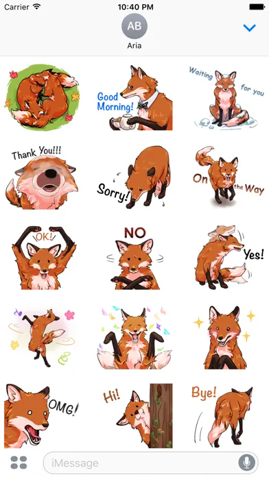 Tangkapan skrin Red Fox FoxMoji Stickers
