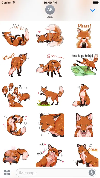 Tangkapan skrin Red Fox FoxMoji Stickers