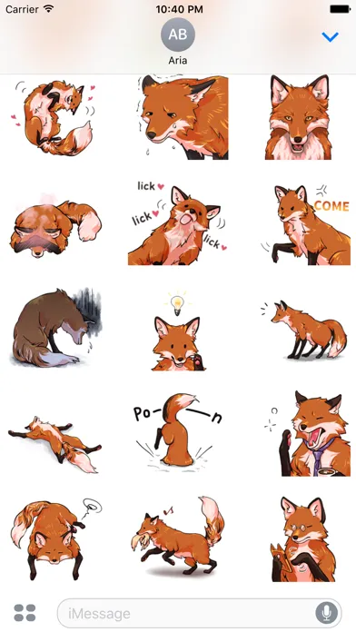 Tangkapan skrin Red Fox FoxMoji Stickers
