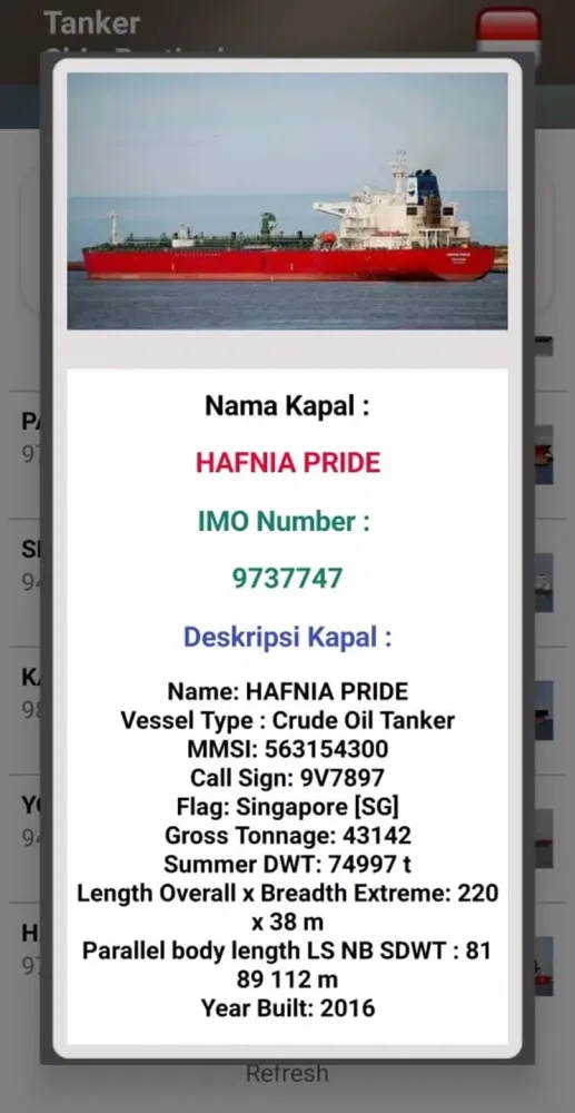 Tankers Ship Particulars Ekran Görüntüleri