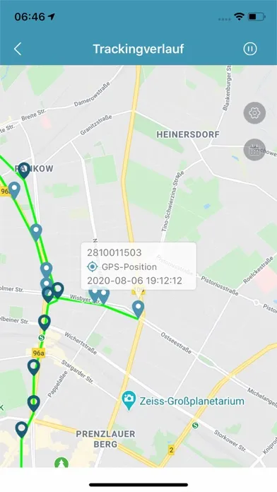 Tangkapan layar PetTec GPS Tracking