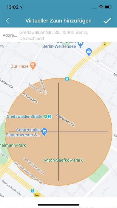 Tangkapan layar PetTec GPS Tracking